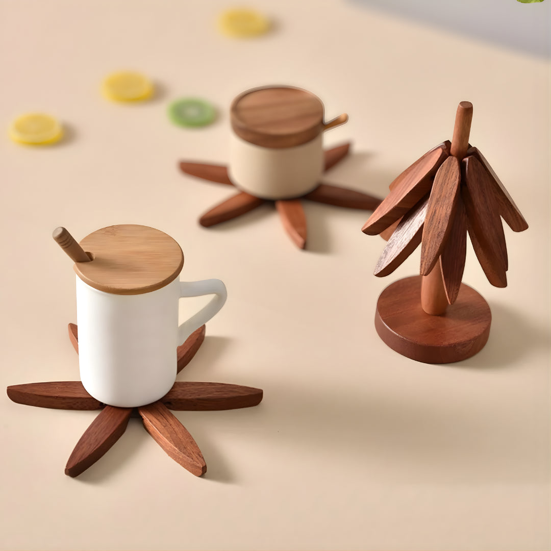 Gourmetific™ Tree-Shaped Wooden Trivet Set