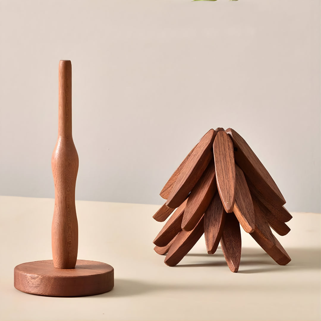 Gourmetific Tree-Shaped Wooden Trivet Set - Thumbnail 5