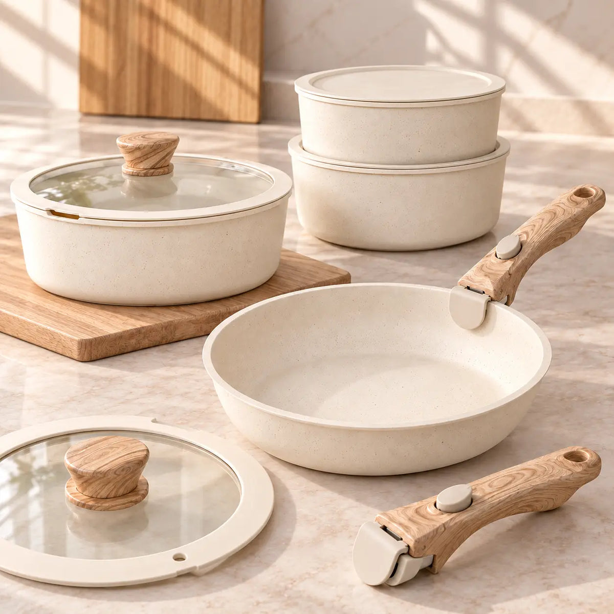 Gourmetific™ Cookware Set - Wooden Touch