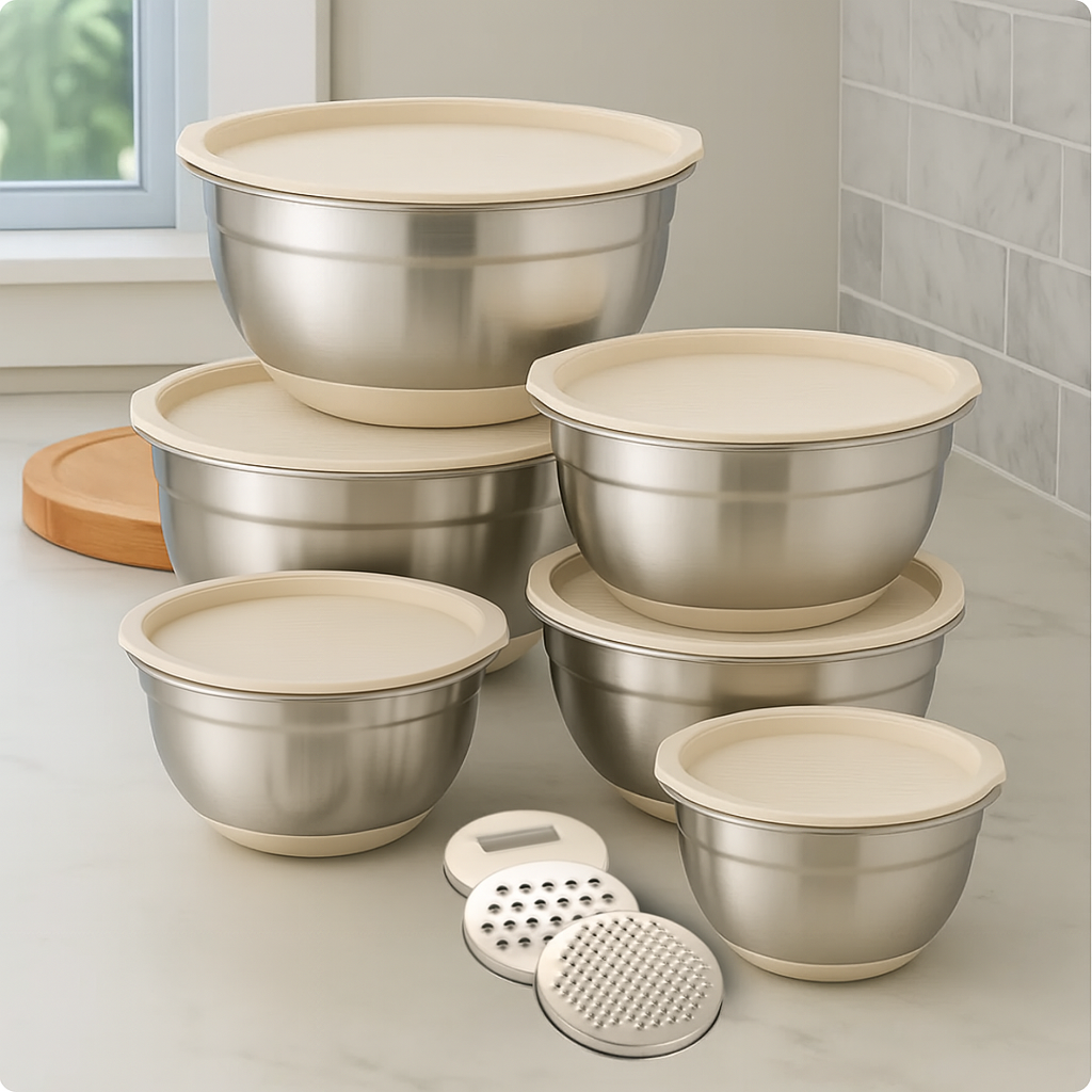 Gourmetific™ Stainless Steel Bowl Set Gourmetific™ Stainless Steel Bowl Set