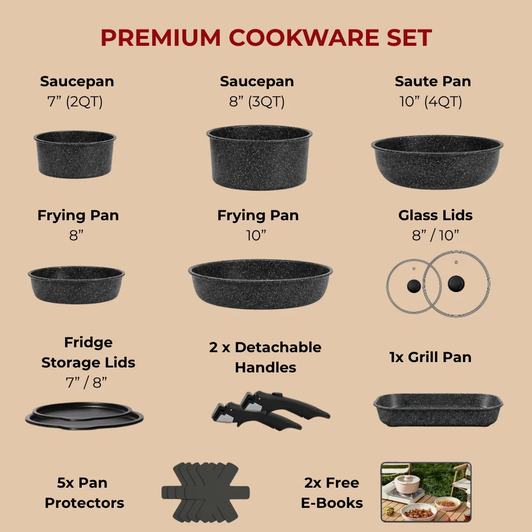 Gourmetific™ Silver Touch Cookware Set